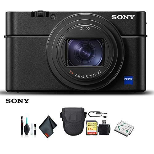 Sony Cyber-shot DSC-RX100 VI Camera DSCRX100M6/B With Soft Bag, Additional Battery, 64GB Memory Card, Card Reader , Plus Essential Accessories
