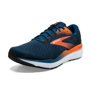 Brooks Men’s Ghost 16 Neutral Running Shoe - Blue Opal/Black/Nasturtium - 8 Medium