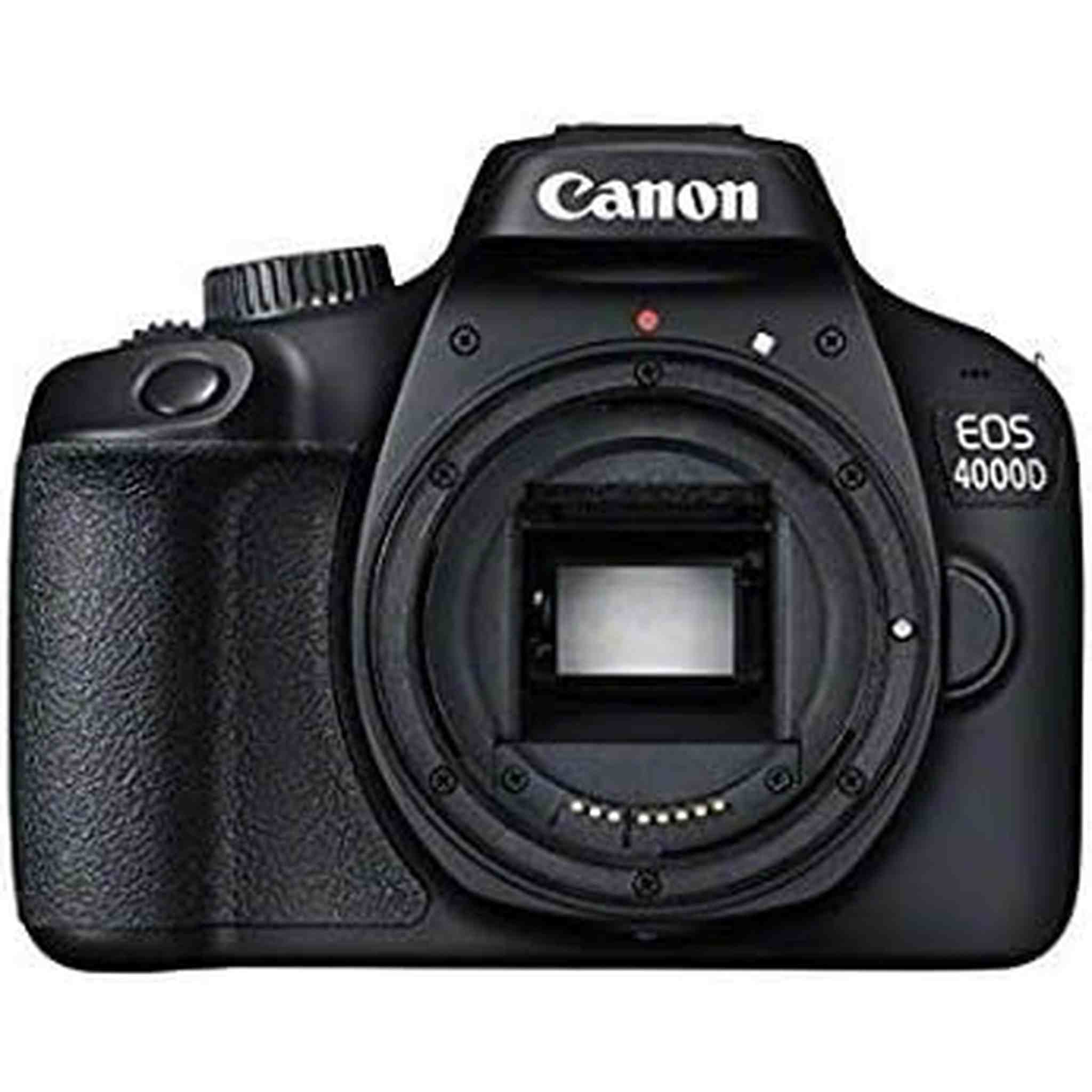 Canon EOS 4000D / Rebel T100 DSLR Camera With 18-55mm Lens + Sandisk Extreme Pro 64GB Card + Creative Filters + EOS Camera Bag + 6AVE Cleaning Set, + More International Model - Used Canon