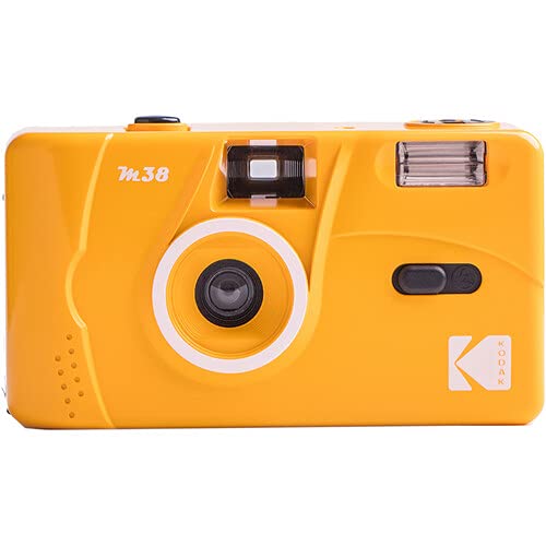 Kodak M38 35mm Film Camera - Focus Free, Powerful Built-in Flash, Easy to Use (Yellow)