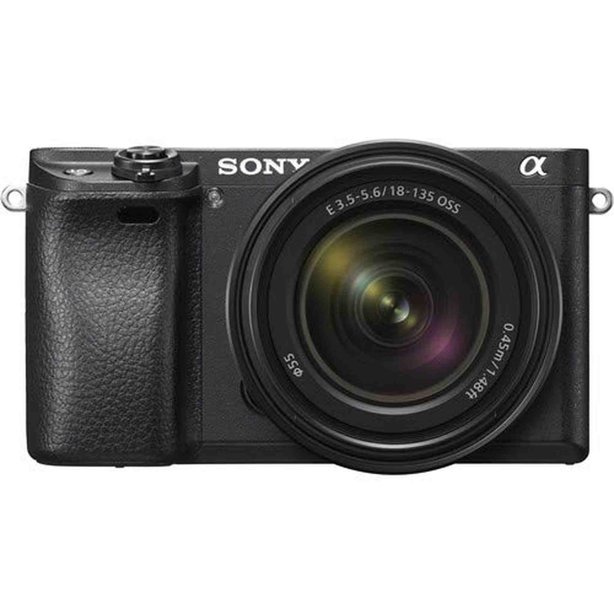 Sony Alpha a6300 Mirrorless Camera with 18-135mm Lens Black ILCE-6300M/B With Soft Bag, 64GB Memory Card, Card Reader , Plus Essential Accessories
