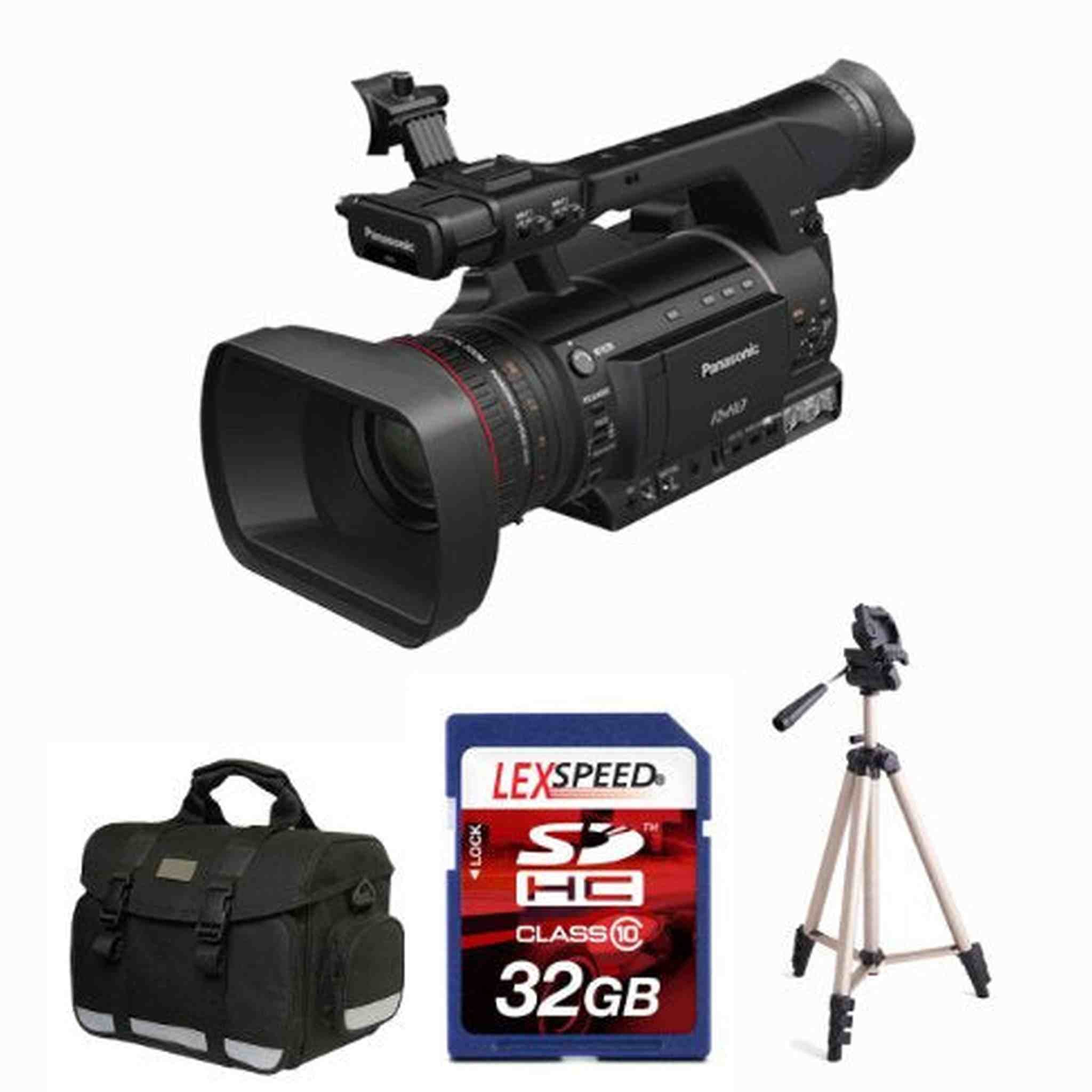 Panasonic AG-HPX250 AGHPX250 P2 HD Hand-Held Camcorder + 32GB DSHC Card 10 + Tripod + Deluxe Accessory Bundle