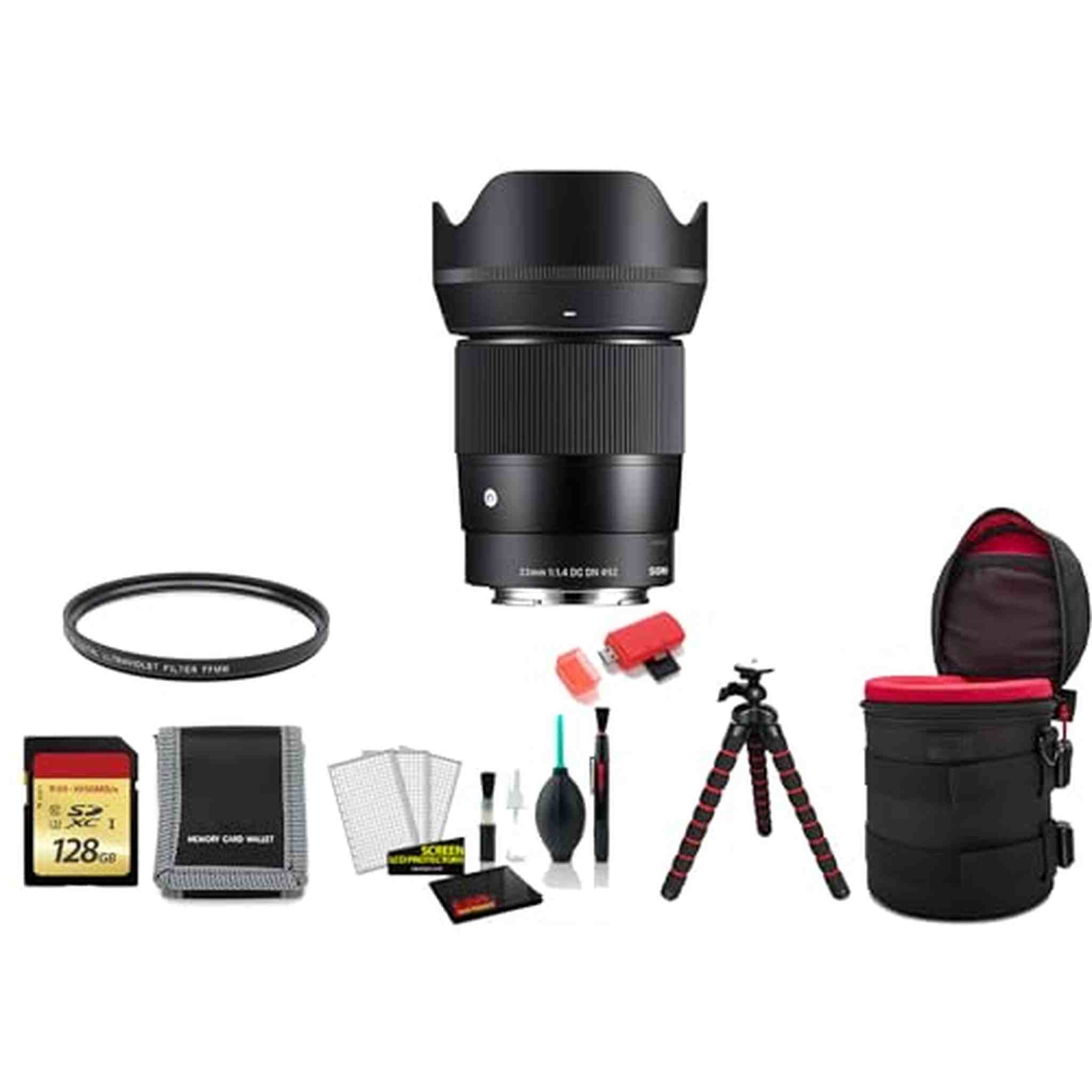 Sigma 23mm f/1.4 DC DN Contemporary Lens Sony E with Lens Case