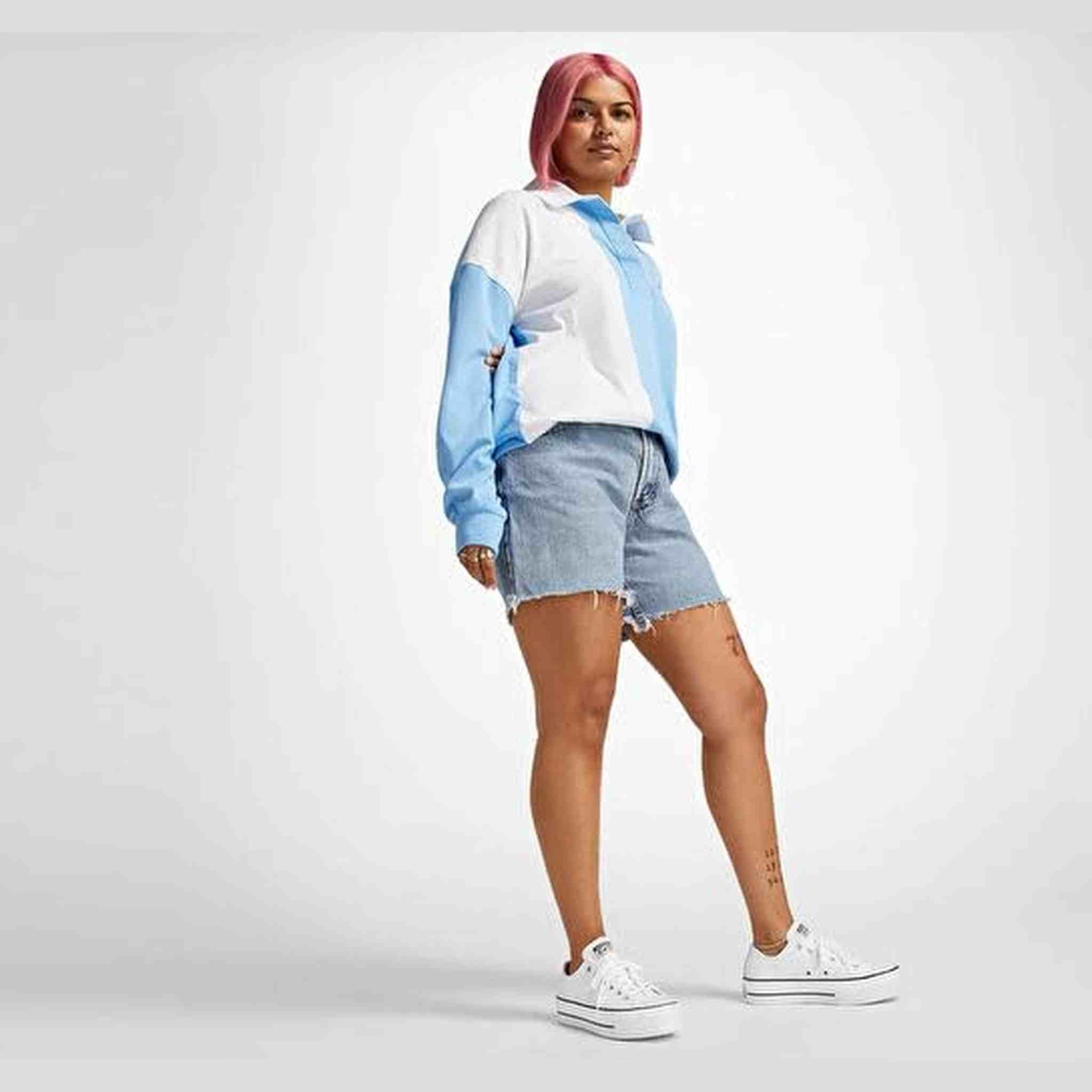 Converse Women's Chuck Taylor All Star Lift Clean Sneaker, White/Black/White, 8