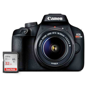 Canon EOS Rebel T100 DSLR Camera with EF-S 18-55mm f/3.5-5.6 III Lens, 18MP APS-C CMOS Sensor, Built-in Wi-Fi, Optical Viewfinder, Impressive Images & Full HD Videos, Includes 32GB SD Card