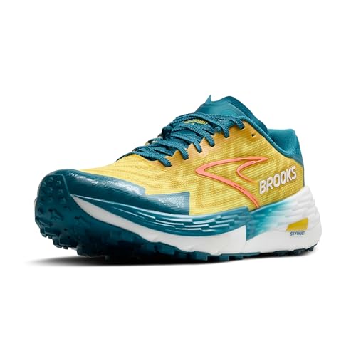 Brooks Men's Catamount 4 Speed Trail Running Shoe - Quince/Celestial/Neo Ember - 10.5 Medium Multicoloured