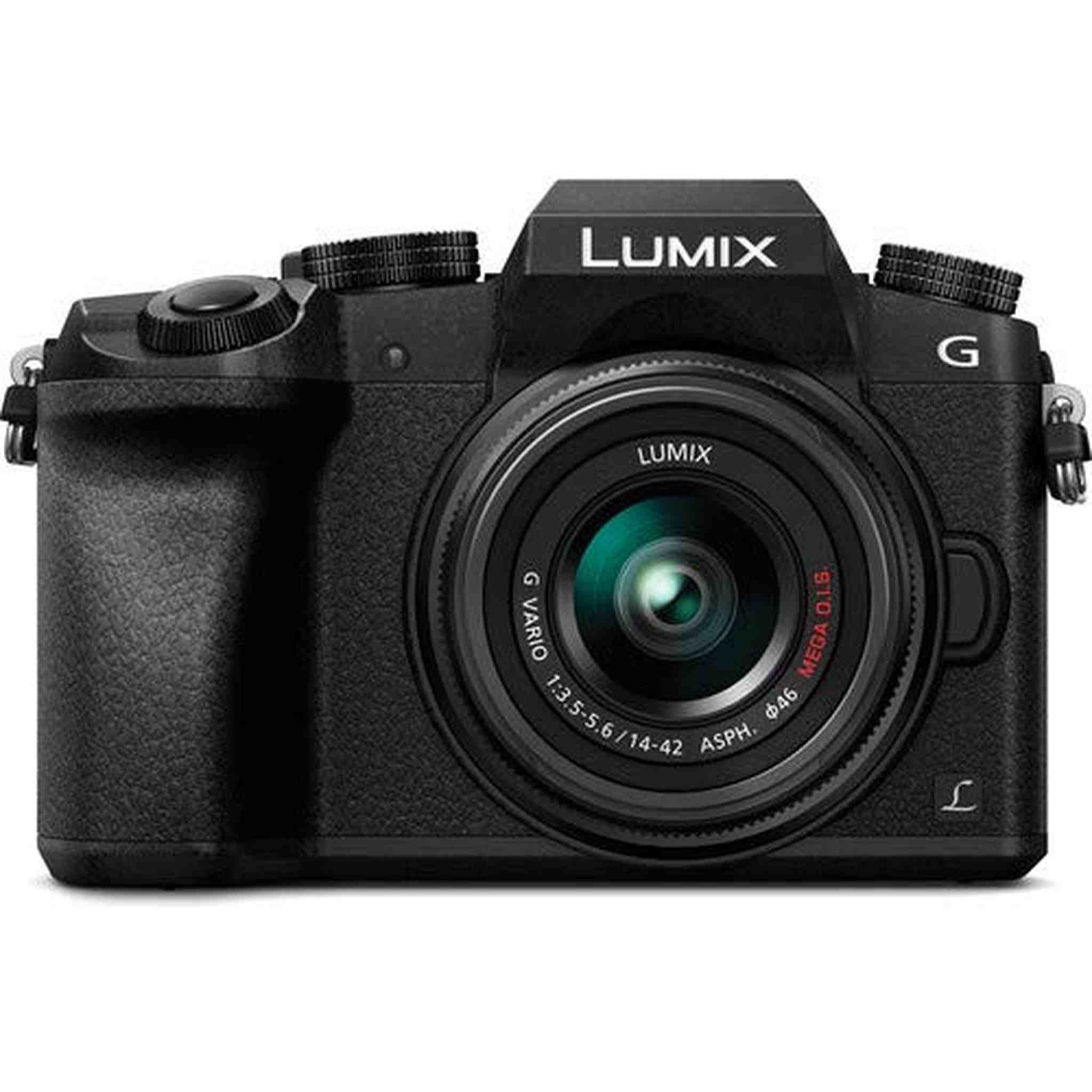 Panasonic Lumix DMC-G7 Mirrorless Digital Camera with 14-42mm Lens - Bundle with 2X 64GB Memory Cards, Professional Filt