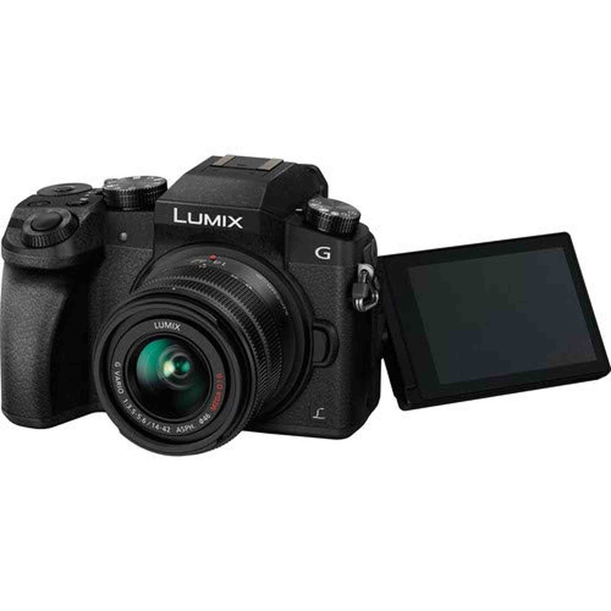 Panasonic Lumix DMC-G7 Mirrorless Micro Four Thirds Digital Camera with 14-42mm Lens Black - Bundle with 32GB Memory C