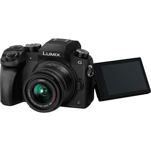 Panasonic Lumix DMC-G7 Mirrorless Digital Camera with 14-42mm Lens - Bundle with 1 Year Extended Warranty, 32GB Memory C