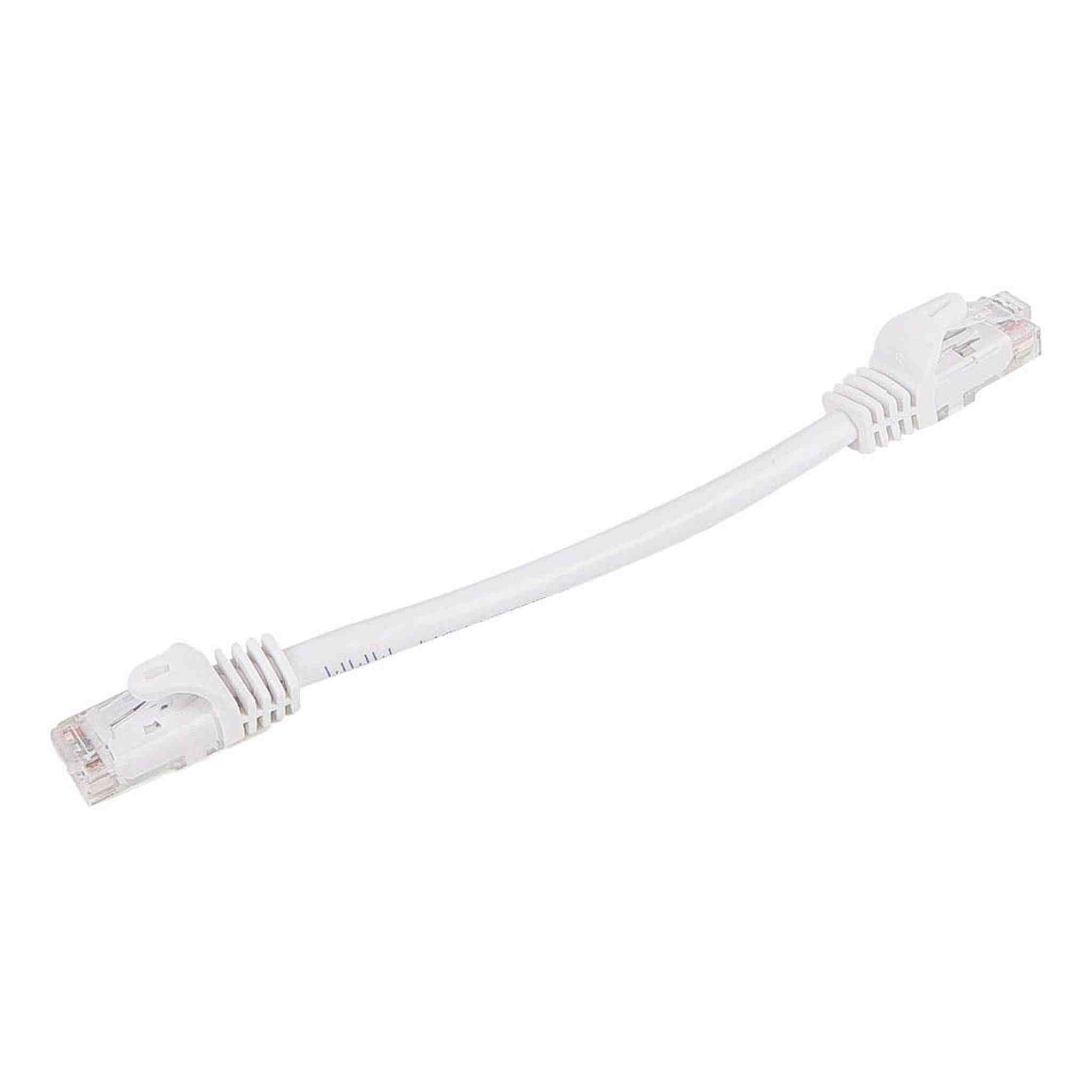 Monoprice Flexboot Cat5e Ethernet Patch Cable - Network Internet Cord - RJ45, Stranded, 350Mhz, UTP, Pure Bare Copper Wire, 24AWG, 0.5ft, White
