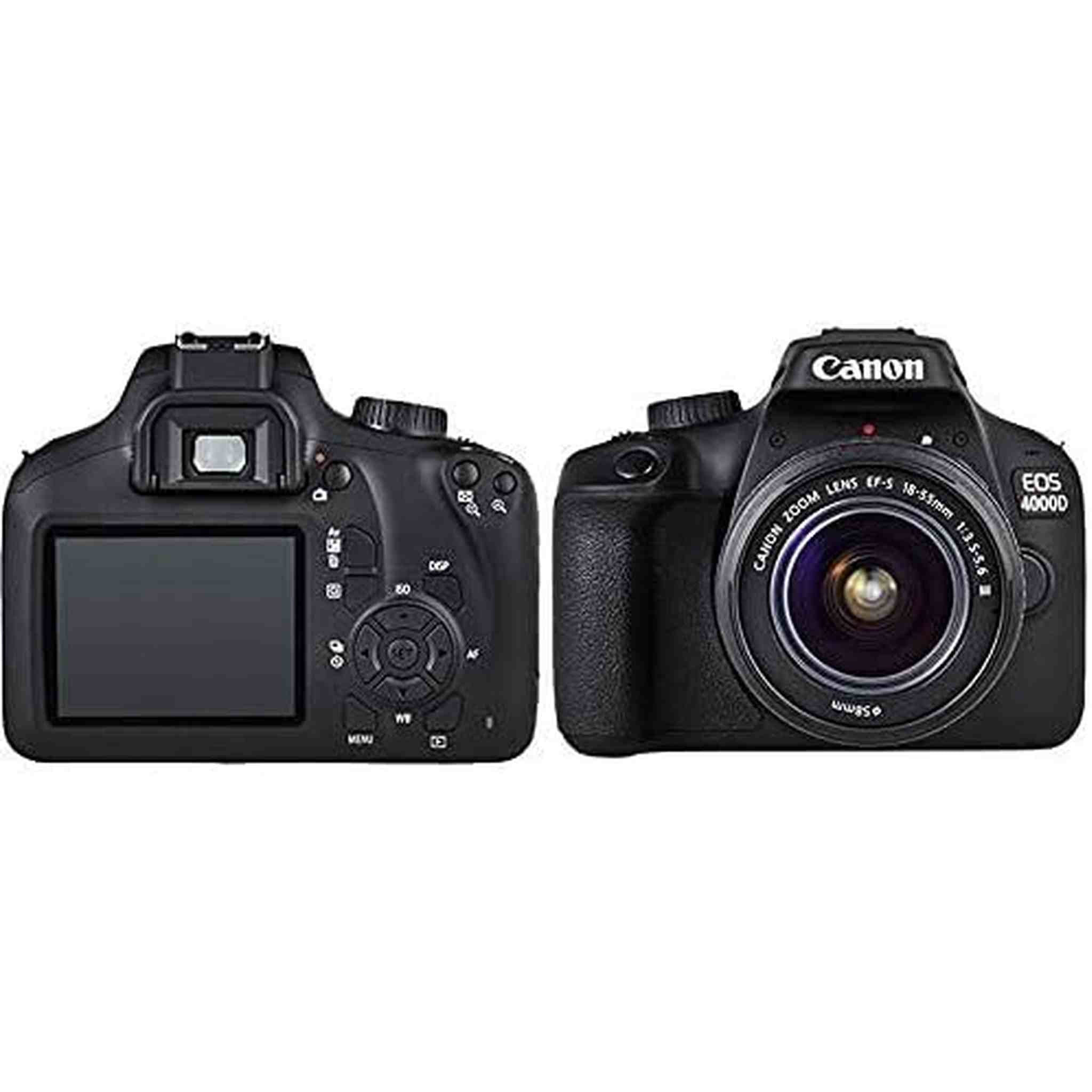 Canon EOS 4000D / Rebel T100 DSLR Camera with 18-55mm Lens + 4K Monitor + More - Reconditioned Canon