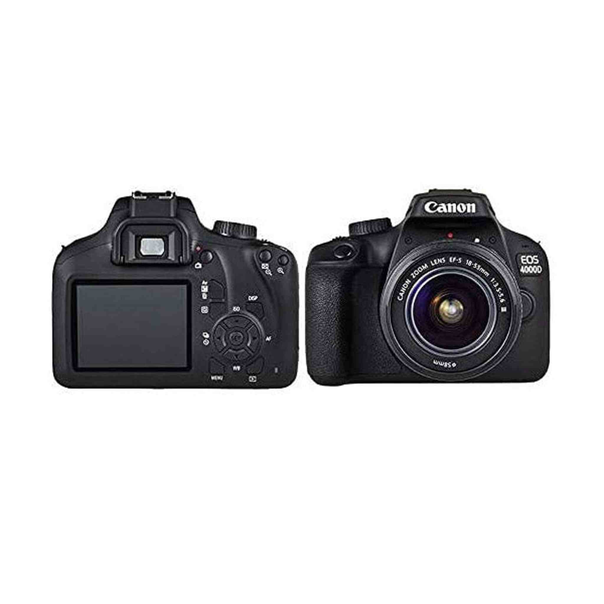 Canon EOS 4000D / Rebel T100 DSLR Camera with 18-55mm Lens Extra Battery Mountain Bundle Canon