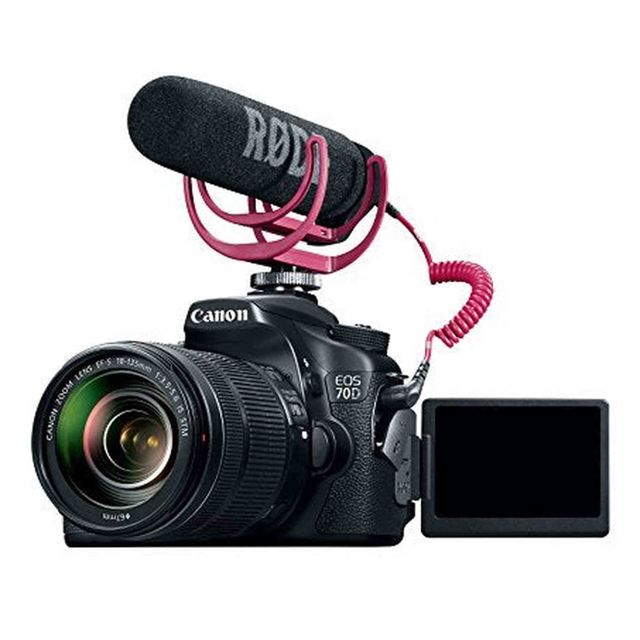 Canon EOS 70D Video Creator Kit with 18-135mm Lens, Rode VIDEOMIC GO and Sandisk 32GB SD Card Class 10 - Wi-Fi Enabled Canon