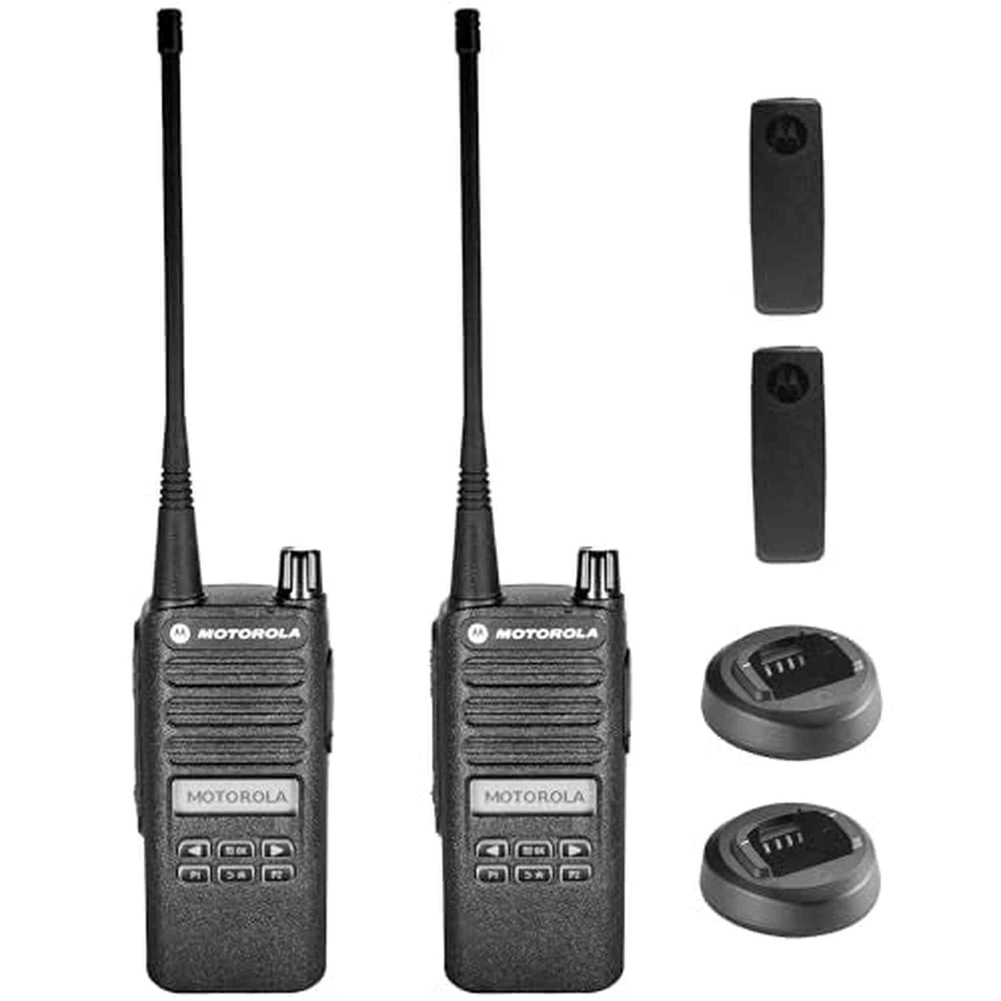 Motorola CP100D Analog UHF Portable Two Way Radio With Display and Limited Keypad - 2 Pack Bundle Motorola Solutions