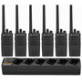 6 Motorola RMV2080 - VHF 2 Watt 8 Channel Radios & 1 Motorola PMLN6384 6 Radio Charger Black
