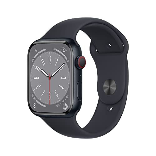 Apple Watch Series 8 [GPS + Cellular 45mm] Smart Watch w/ Midnight Aluminum Case with Midnight Sport Band - M/L.