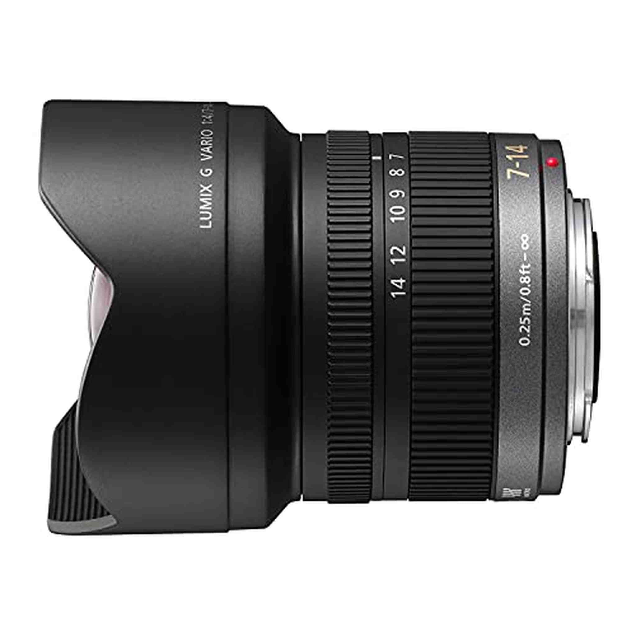 PANASONIC LUMIX G VARIO LENS, 7-14MM, F4.0 ASPH., MIRRORLESS MICRO FOUR THIRDS, H-F007014 USA BLACK Renewed - Reconditioned Panasonic