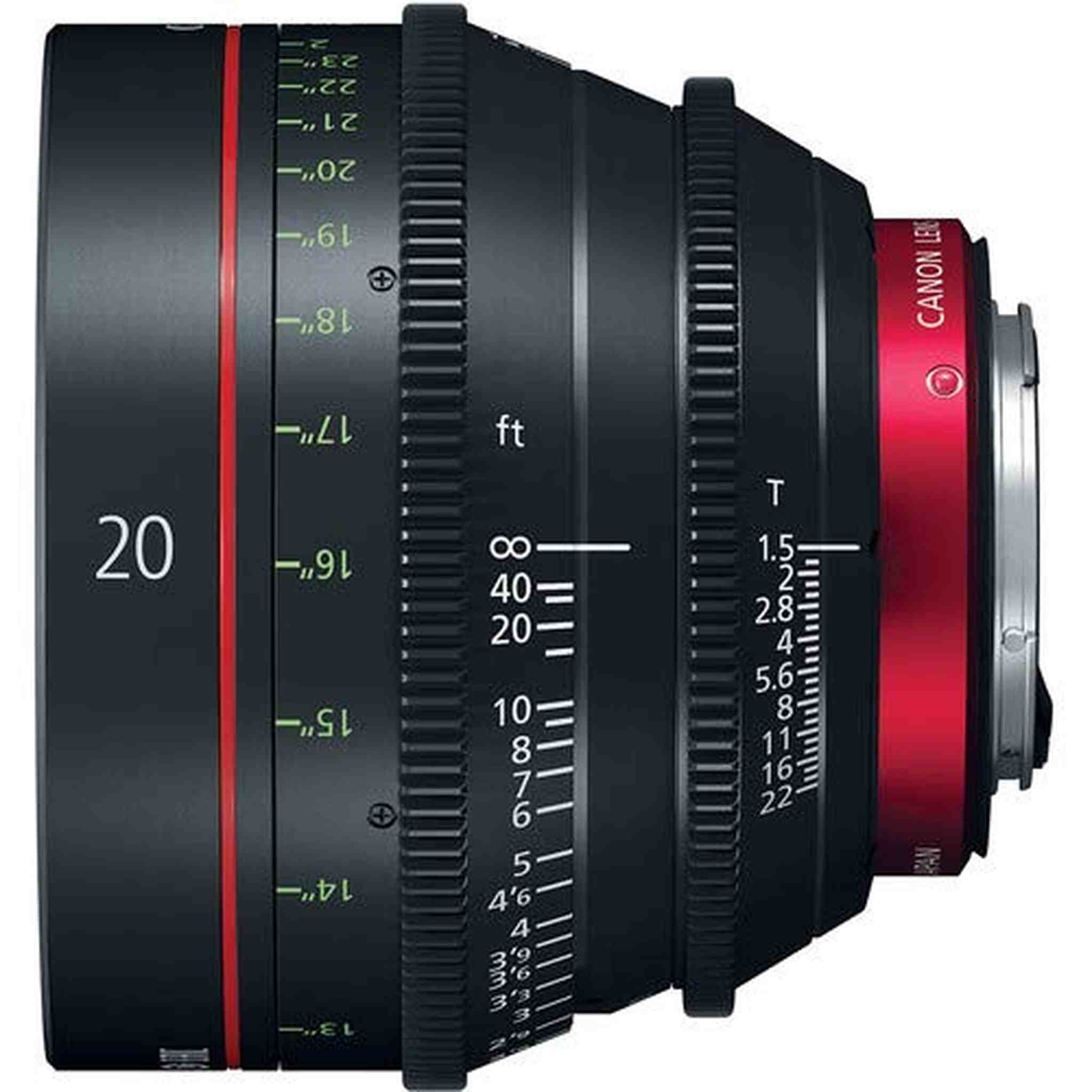 CN-E 20mm T1.5 L F Cinema Prime Lens EF Mount - Reconditioned Canon