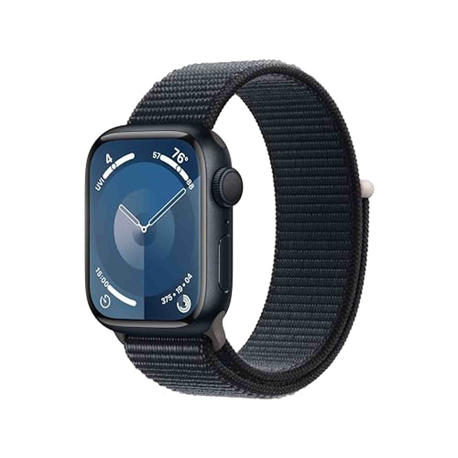 Apple Watch Series 9 GPS 41mm Smartwatch with Midnight Aluminum Case with Midnight Sport Loop One Size. Fitness Tracker, ECG Apps, Always-On Retina Display, Carbon Neutral