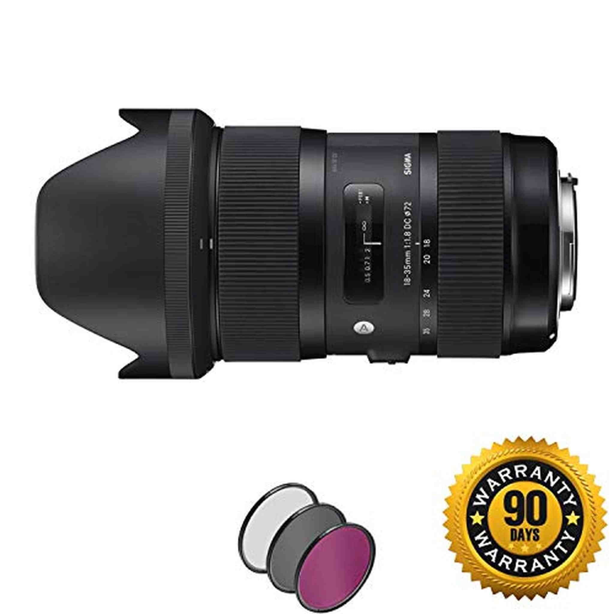 Sigma 18-35mm f/1.8 DC HSM Art Lens for Nikon F with UV Filter Renewed - Reconditioned Sigma
