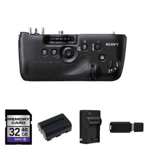 Sony VGC99AM Grip Alpha SLTA199V Black + 32GB SDHC Class 10 Memory Card + External Rapid Charger Bundle