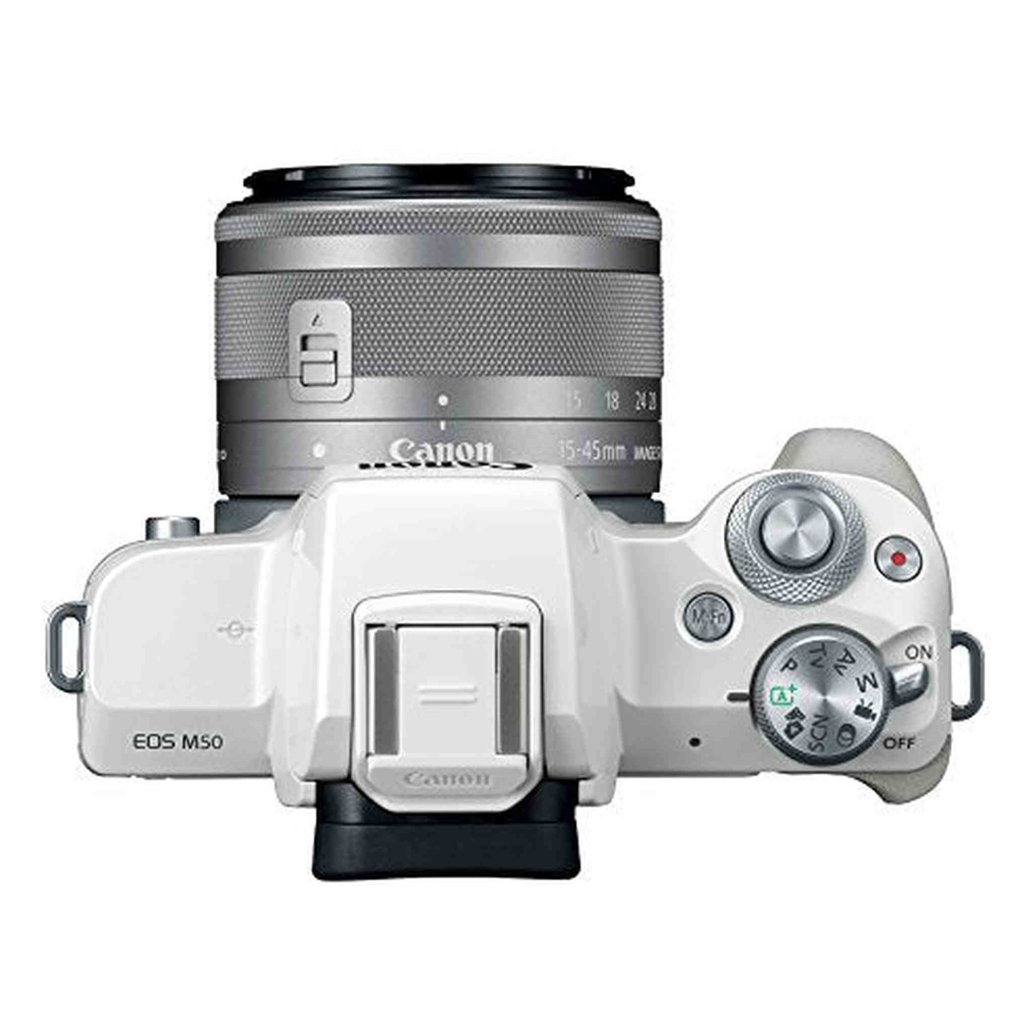 Canon EOS M50 Mirrorless Camera Kit w/ EF-M15-45mm Lens and 4K Video White - Used Canon