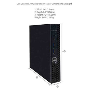 DELL Optiplex 3070 Latest Model Micro PC MFF Core i3-9100T 3.10Ghz Quad Core 8GB DDR4 RAM 256GB PCIe M.2 SSD Windows 10 Professional Renewed - Reconditioned Dell