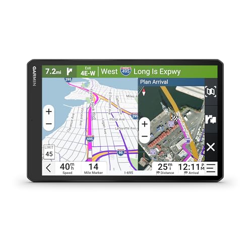 Garmin dēzl™ OTR1020, Extra-Large High-Res 10” GPS Truck Navigator, Custom Truck Routing, Satellite Imagery, Wind Speed, Community-Shared Loading Docks, Dual-Orientation Display