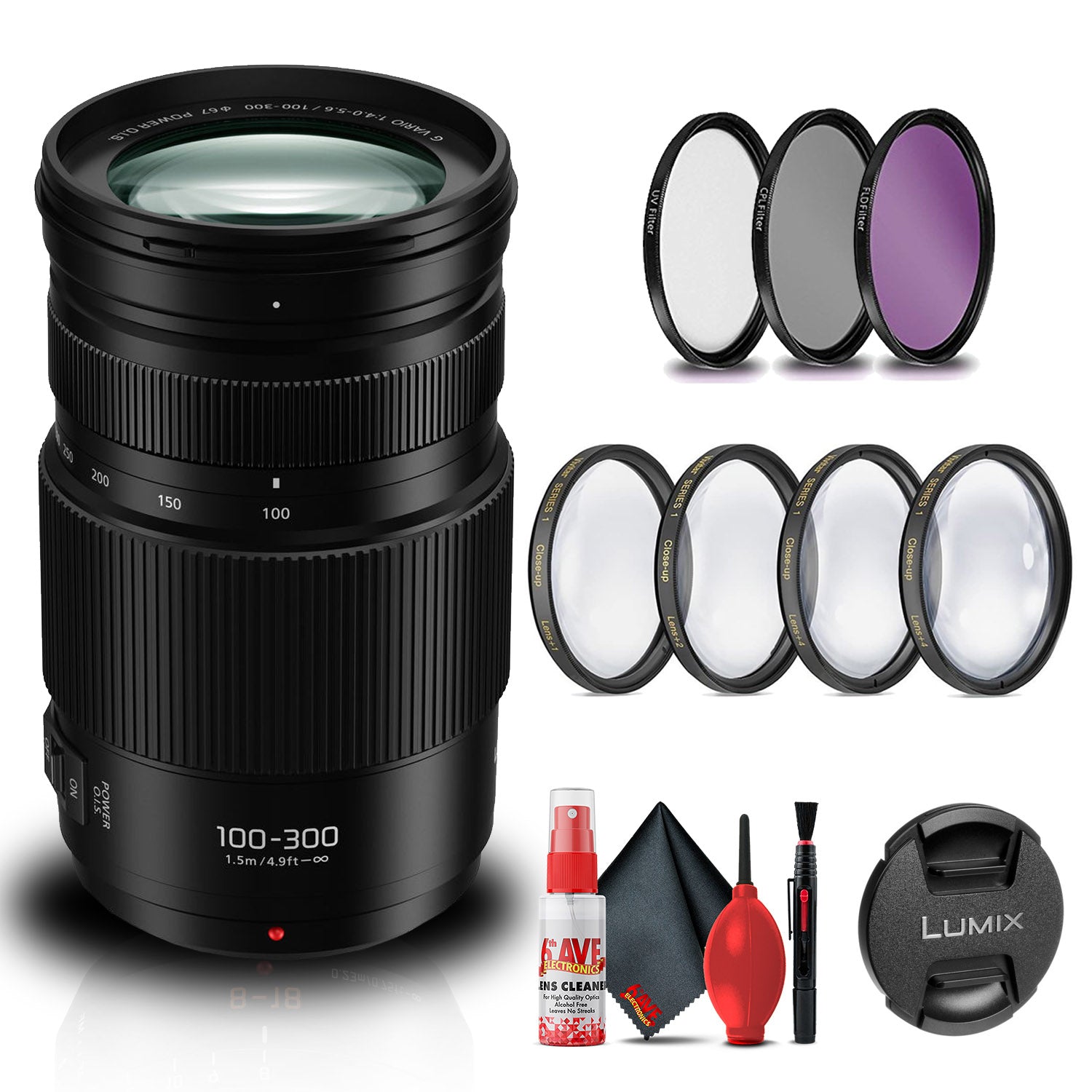 Panasonic Lumix G Vario 100-300mm f4-5.6 Lens Bundle with 67mm Filter Kits