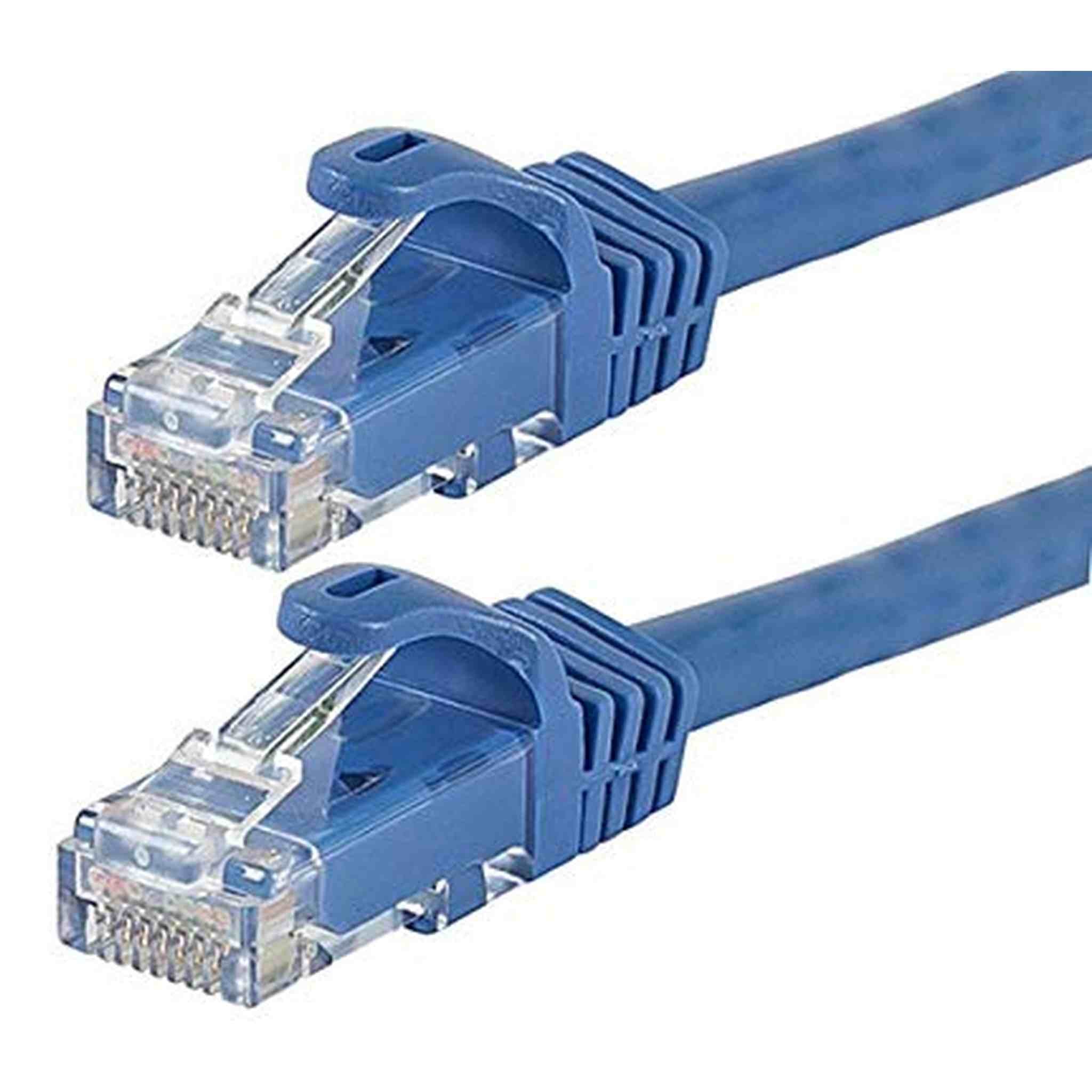 Monoprice Flexboot Cat6 Ethernet Patch Cable - Network Internet Cord - RJ45, Stranded, 550Mhz, UTP, Pure Bare Copper Wire, 24AWG, 0.5ft, Blue