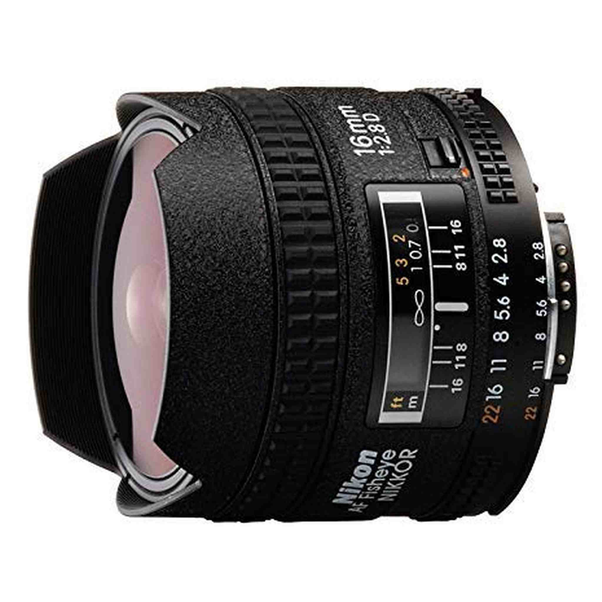 Nikon AF FX Fisheye-NIKKOR 16mm f/2.8D Fixed Lens with Auto Focus for Nikon DSLR Cameras Renewed - Reconditioned Nikon