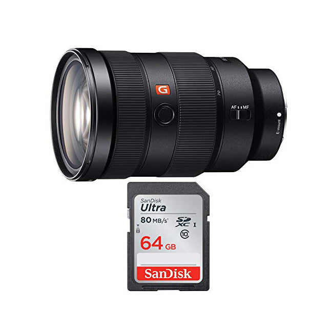 Sony FE 24-70mm f/2.8 GM Lens + 64GB SD Card