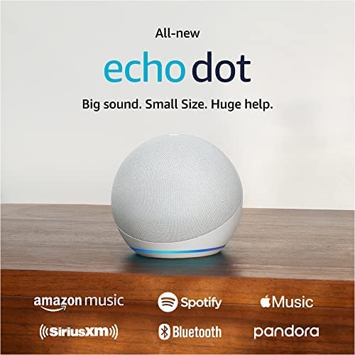 5-Pack Amazon Echo Dot 5th Gen, 2022 Release Glacier White with accessories