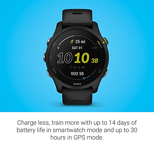 Garmin Forerunner® 255 Music, GPS Running Smartwatch with Music, Black