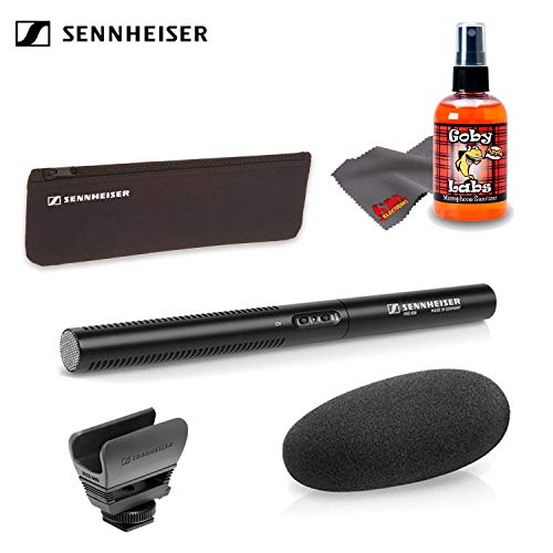 Sennheiser MKE 600 Camcorder Shotgun Microphone with Carrying Case, Shock Mount, Foam Windscreen and 6Ave Cleaning Kit Starter Bundle