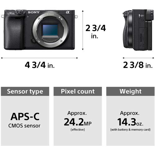 Sony Alpha a6400 Mirrorless Digital Camera with 16-50mm Lens Kit - International Model