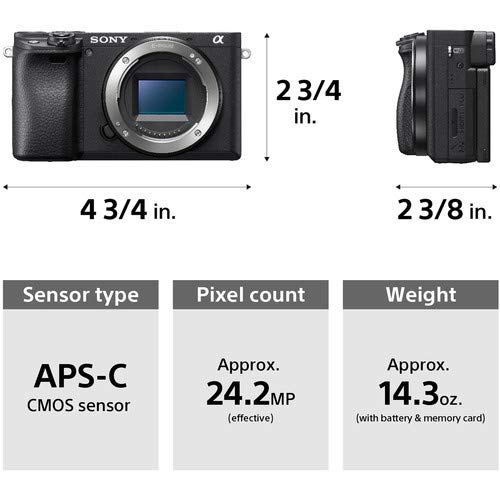 Sony Alpha a6400 Mirrorless Digital Camera with 16-50mm Lens Kit with Sony FE 24-105mm f/4 G OSS Lens Bundle