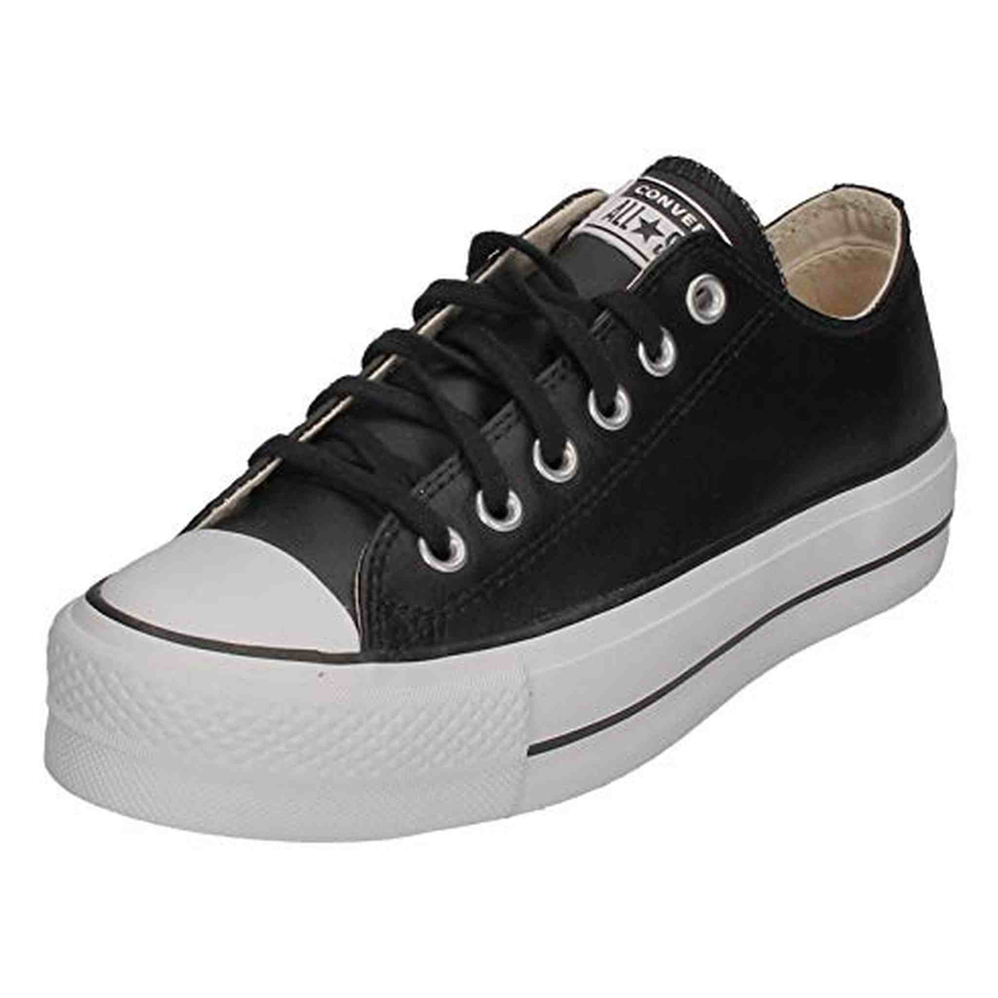 Converse Women's Chuck Taylor All Star Lift Clean Sneaker, Black/Black/White, 8.5