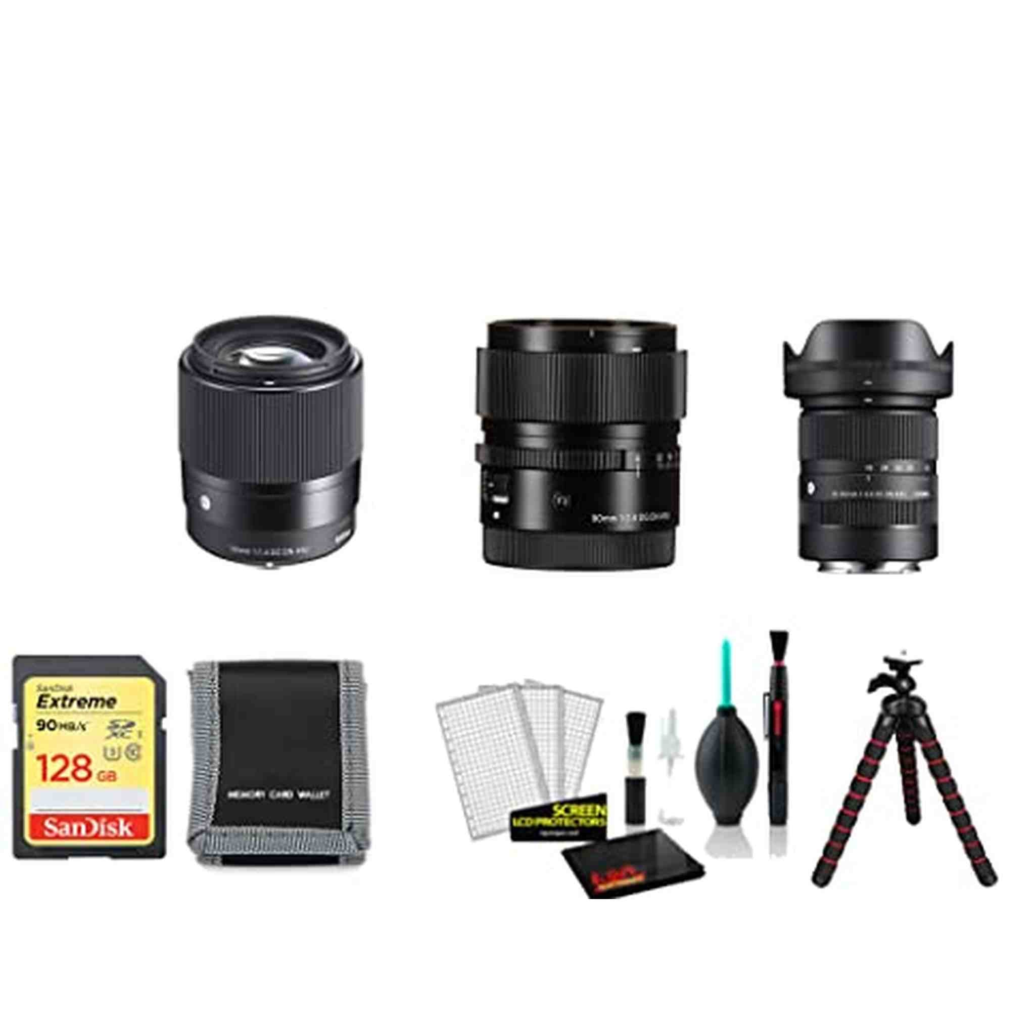 SIGMA CONTEMPORARY LENSES FOR SONY E - 3 LENS BUNDLE SIGMA