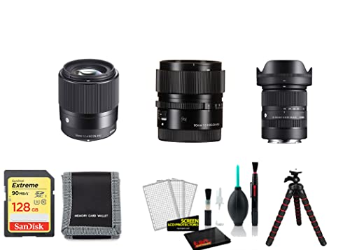 SIGMA CONTEMPORARY LENSES FOR SONY E - 3 LENS BUNDLE