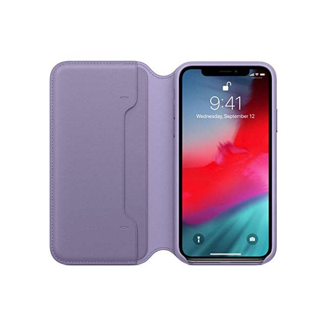Apple Leather Folio for iPhone Xs - Lilac
