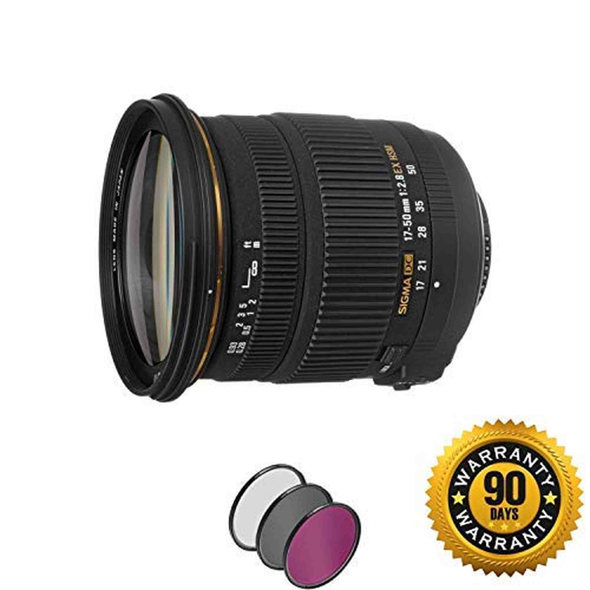 Sigma 17-50mm f/2.8 EX DC OS HSM Lens for Nikon F with UV Filter Renewed - Reconditioned Sigma