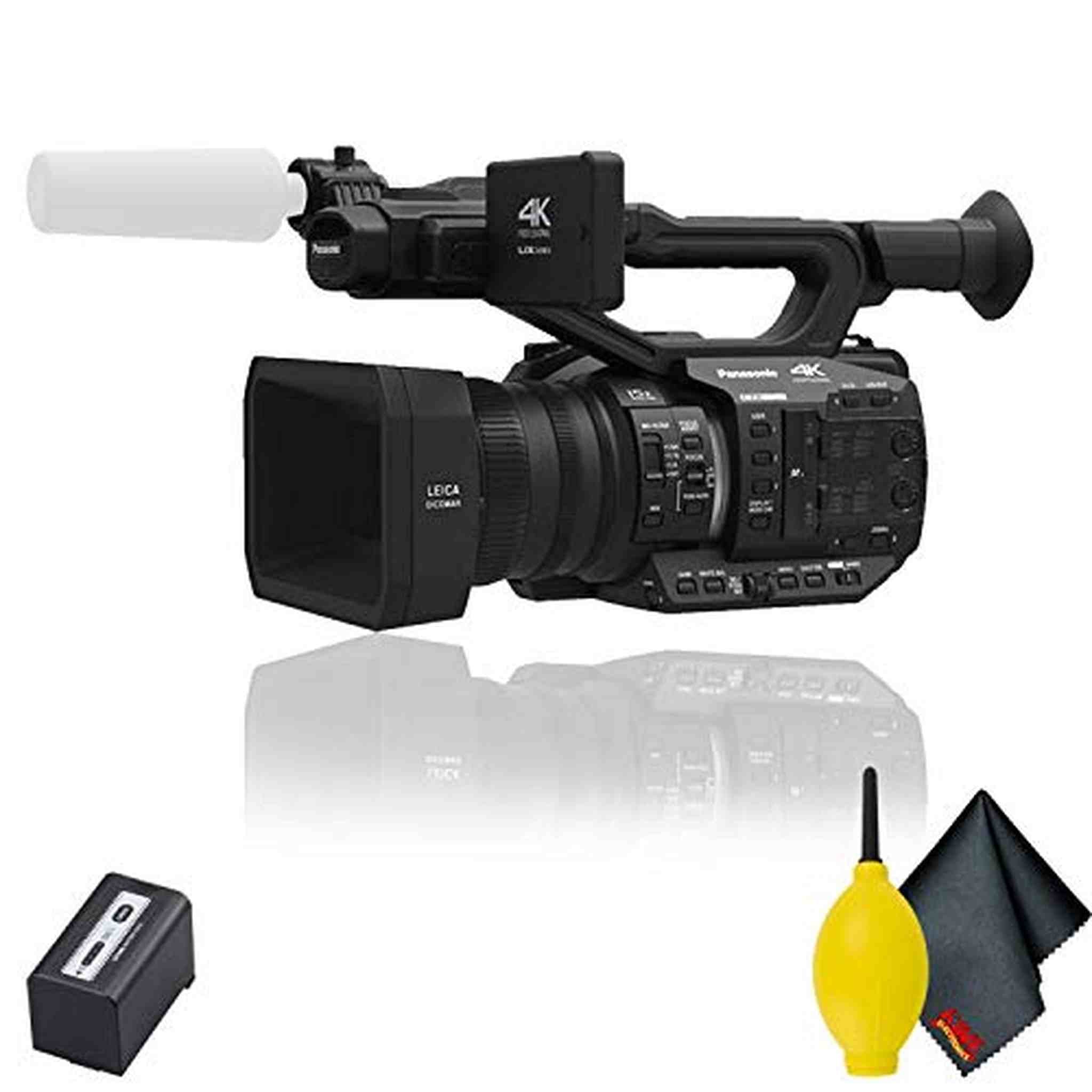 Panasonic AG-UX90 4K/HD Professional Camcorder with Padded Carrying Case and Cleaning Kit