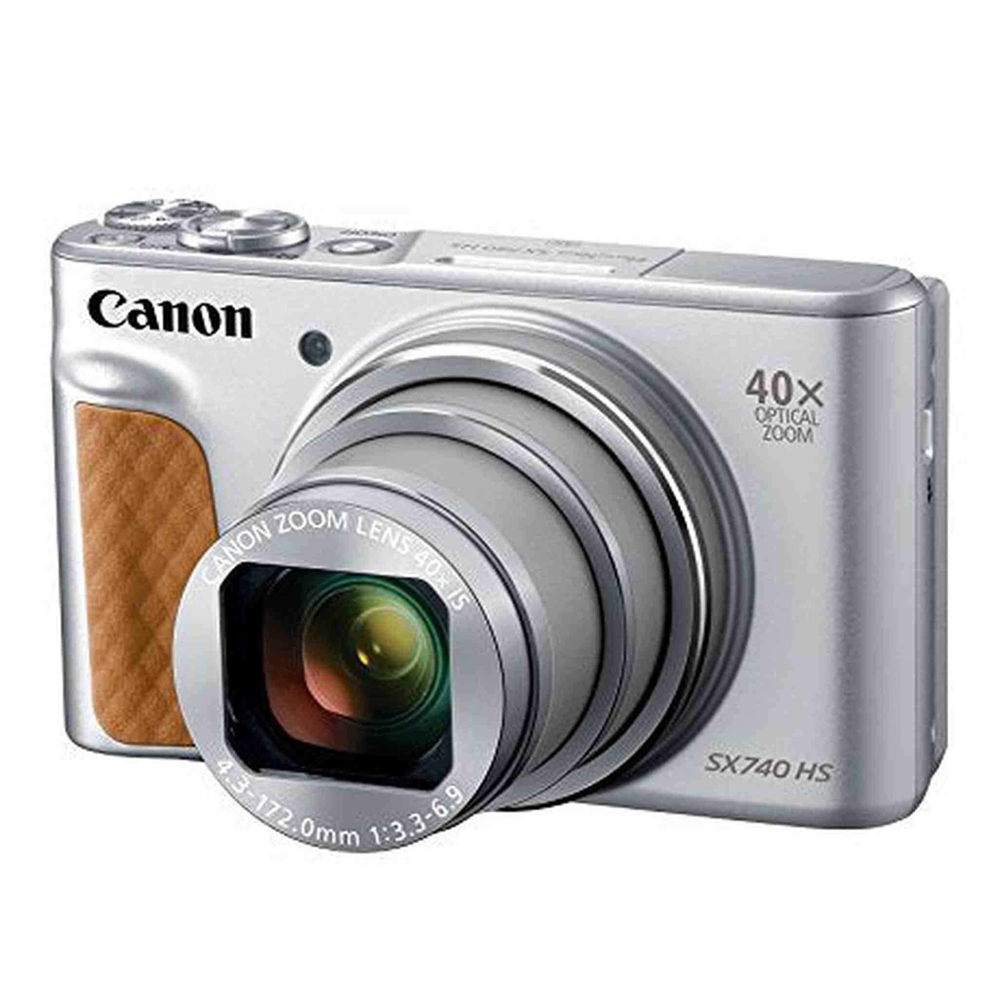 Canon PowerShot SX740 Digital Camera w/40x Optical Zoom & 3 Inch Tilt LCD - 4K VIdeo, Wi-Fi, NFC, Bluetooth Enabled Silver - Used Canon