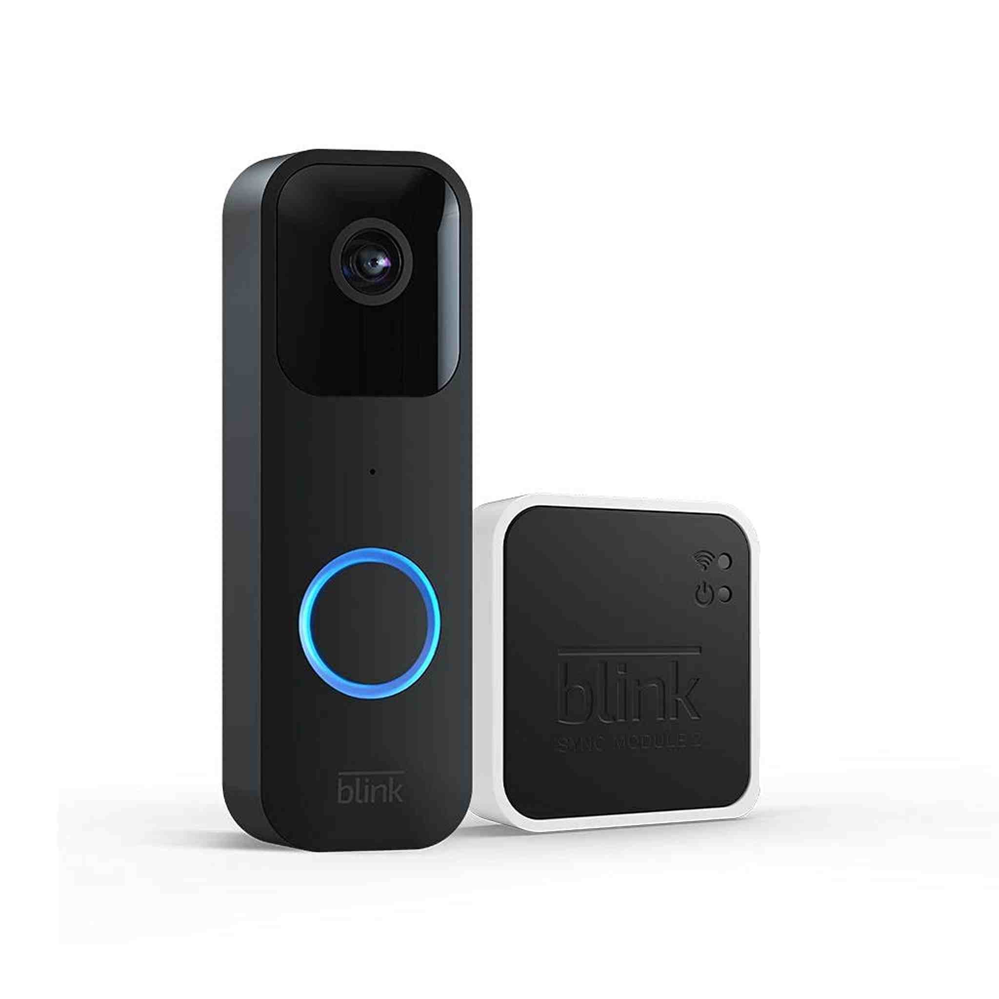 Blink Video Doorbell + Sync Module 2 | Two-year battery life, Two-way audio, HD video, motion and chime app alerts and Alexa enabled - wired or wire-free Black Blink
