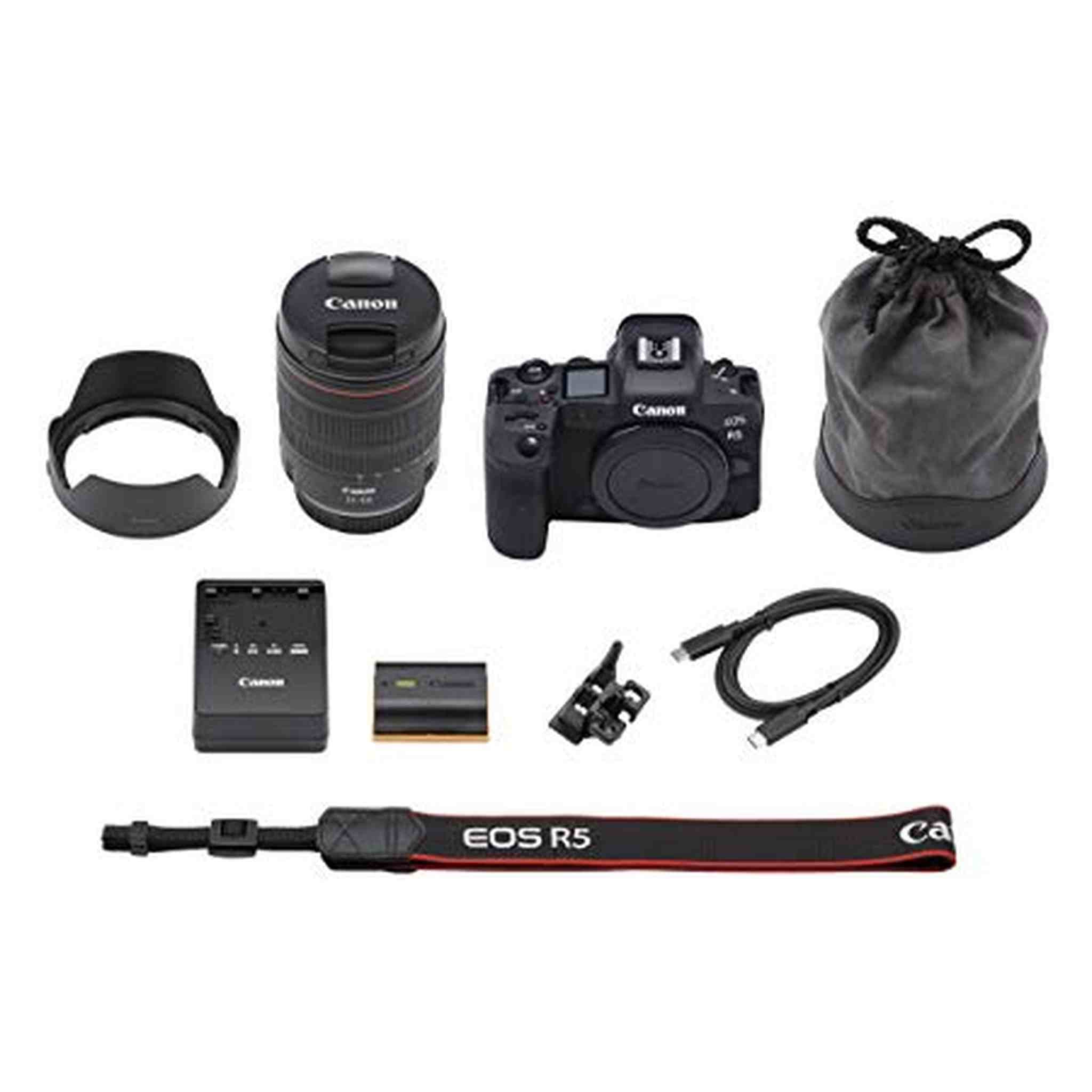 Canon EOS R5 Full Frame Mirrorless Camera + RF 24-105mm F4 L is USM Lens Kit, Black 4147C013 - Reconditioned Canon