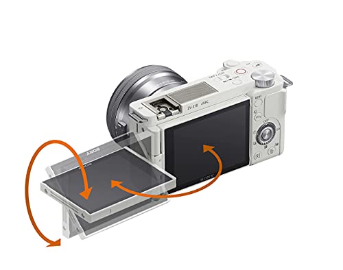 Sony Alpha ZV-E10 - APS-C Interchangeable Lens Mirrorless Vlog Camera Kit - White Renewed