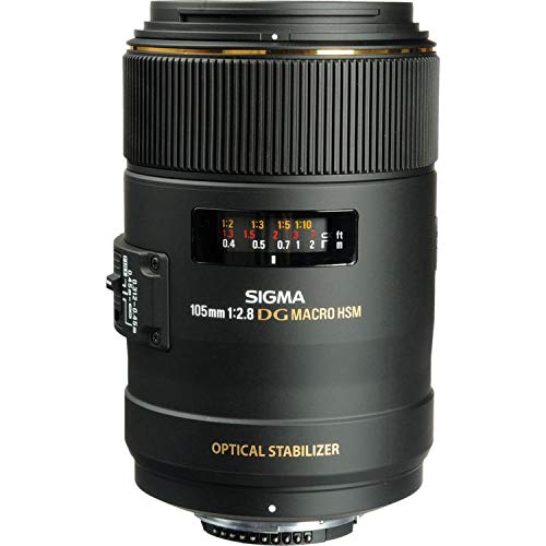 Sigma 105mm f/2.8 EX DG OS HSM Macro Lens for Nikon F Intl Standard Bundle