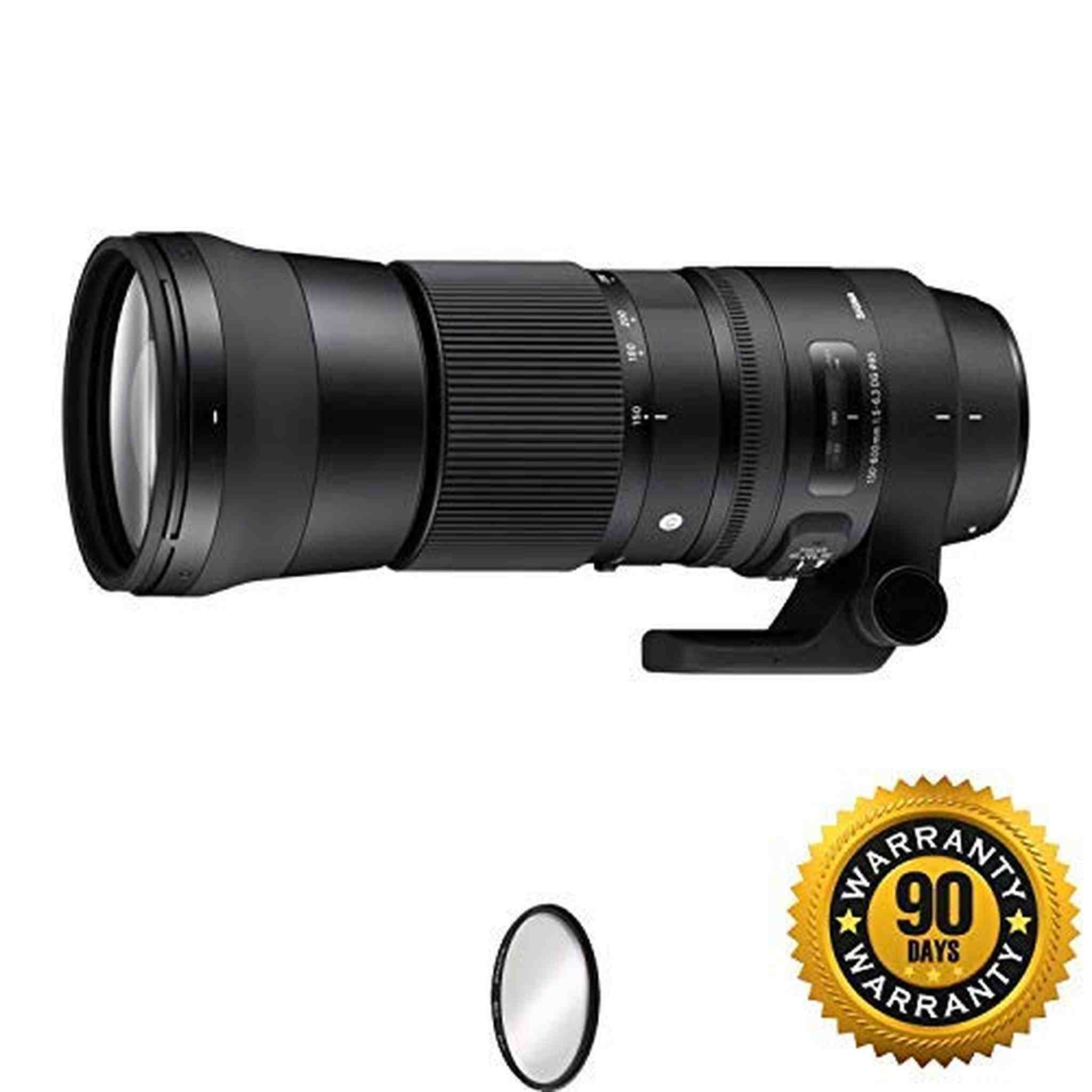 Sigma 150-600mm f/5-6.3 DG OS HSM Contemporary Lens for Nikon F with UV Filter Renewed - Reconditioned Sigma