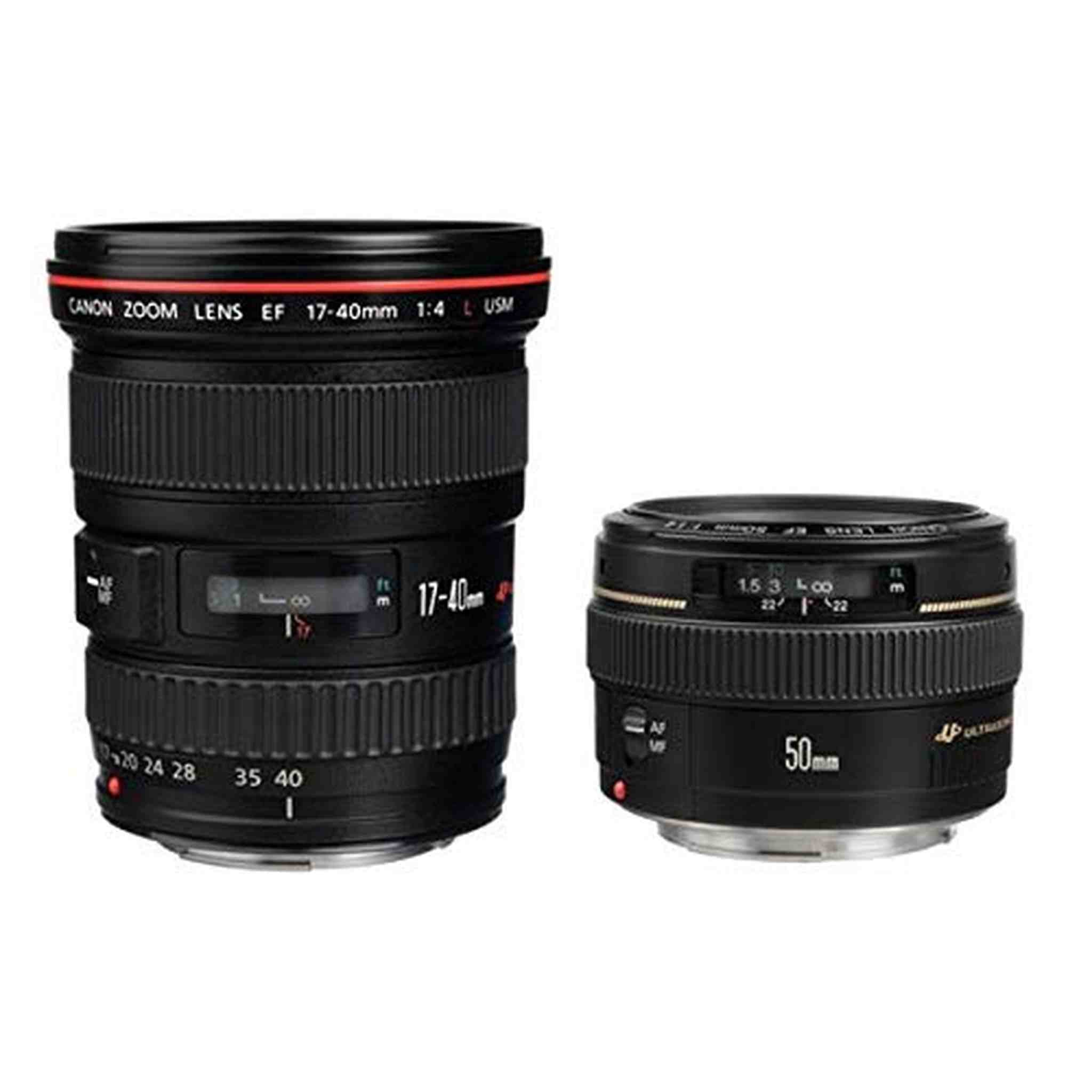 Canon Advanced Two Lens Kit with 50mm f/1.4 and 17-40mm f/4L Lenses - Reconditioned Canon